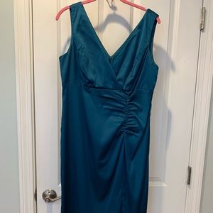 Donna Ricco teal green satin dress